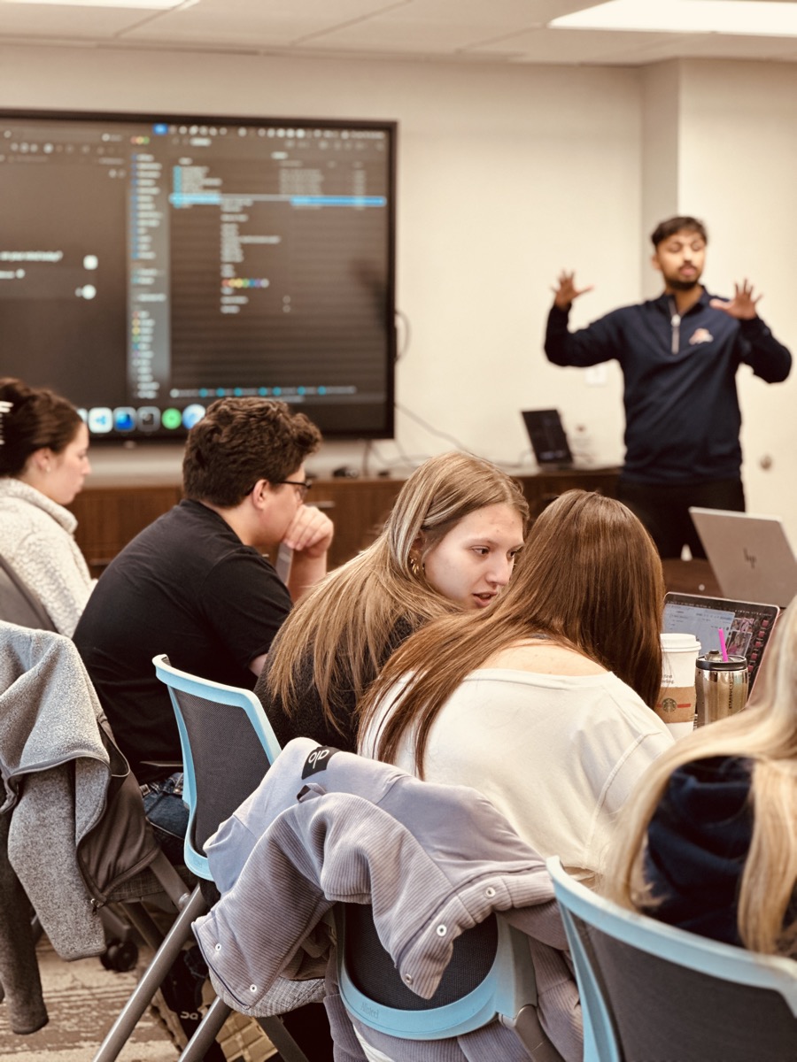 Students working through the Fedrigoni supply chain case study with Claude Code